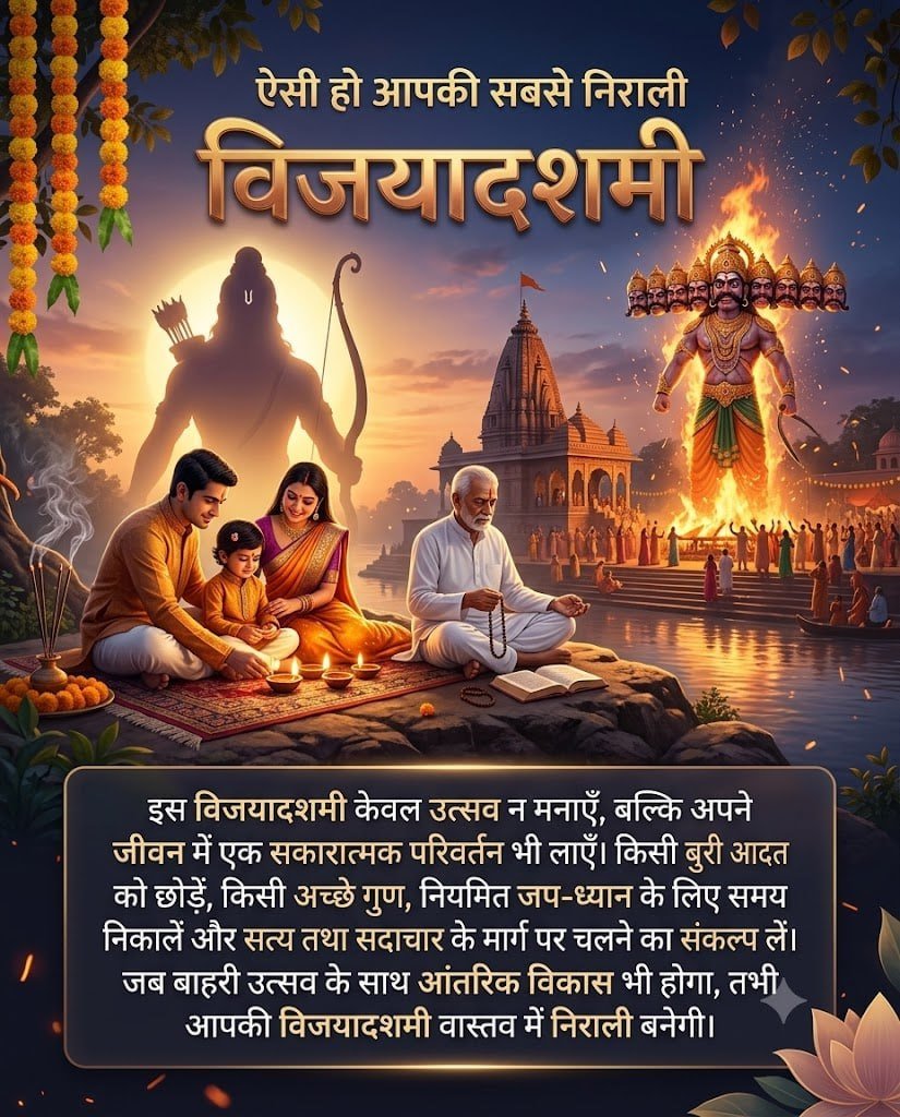 DuttaRam111's tweet photo. 🏹 Vijaya Dashami reminds us that the true victory is not just over evil outside us, but also over ego, anger, and negativity within. Inspired by the spiritual wisdom shared by Sant Shri Asharamji Bapu, let us embrace truth, righteousness, and inner strength. ✨ Happy Dussehra! 🙏 #VijayaDashami