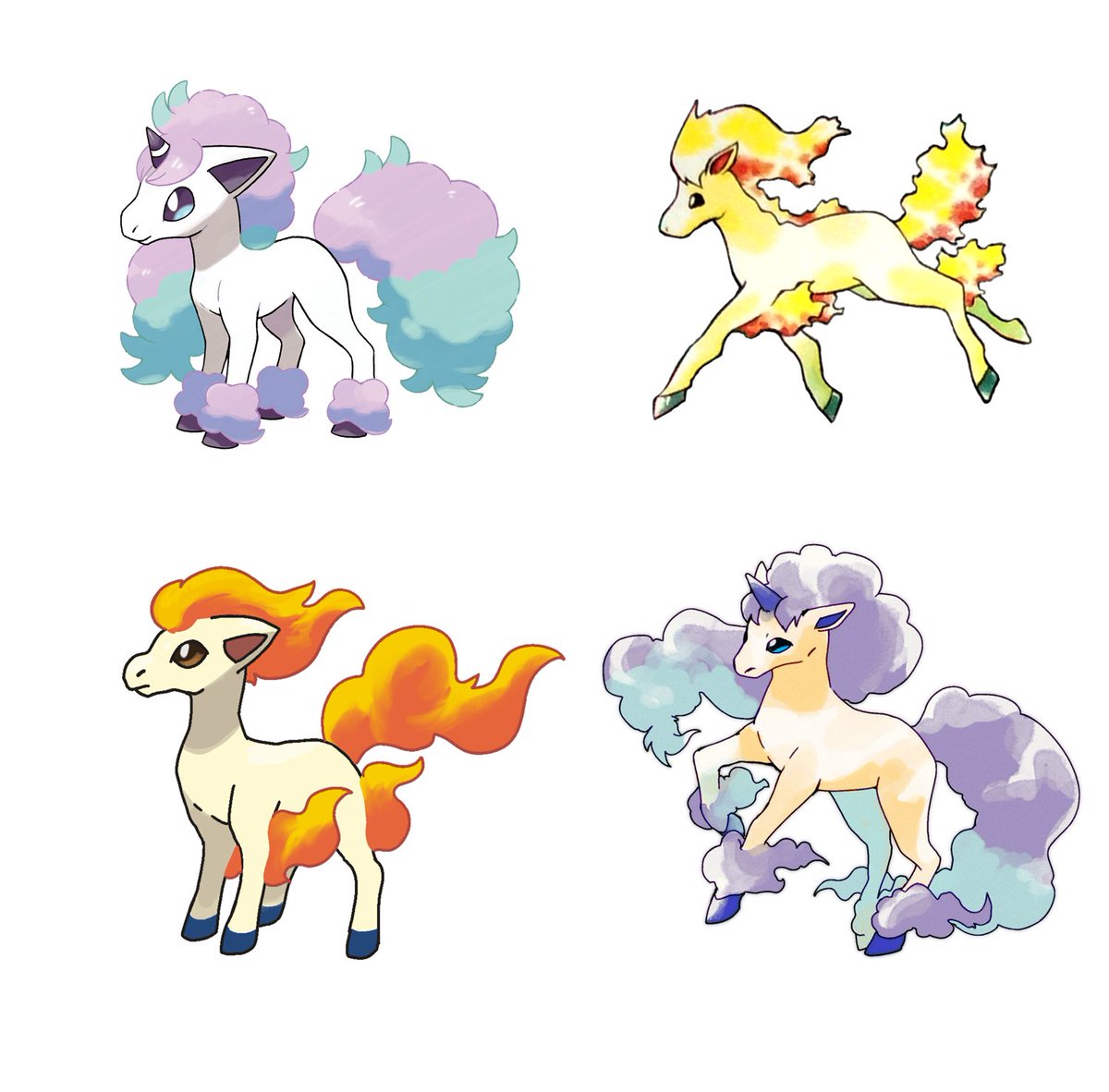 VivinkArt's tweet photo. This has come up again and it's always fun to see discussion.
I drew below to try to explain how I think the design principles changed. It's mostly about weight, anatomy and detail. 
Newer Pokemon are more complex in design concept but less realistic in proportion and weight. https://t.co/Bz7j5oF2iH