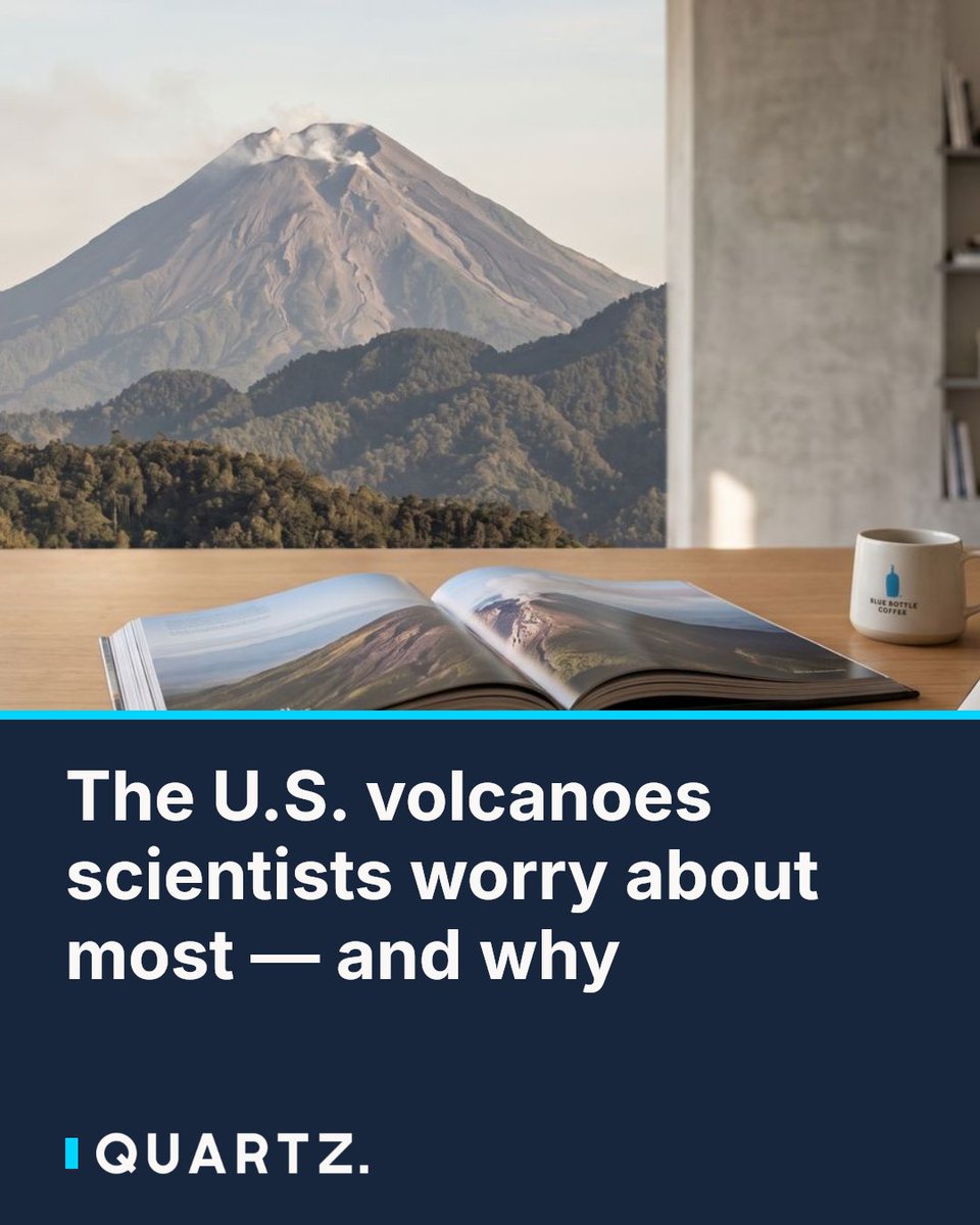 qz's tweet photo. The U.S. volcanoes scientists worry about most — and why: Not all dangerous volcanoes erupt the most often — some rank high because millions of people, flight paths, or water systems sit in their shadow. The USGS scores 161 active… dlvr.it/TVzc5Z #Volcanoes #NaturalDisasters https://t.co/JAsCxv4fo3