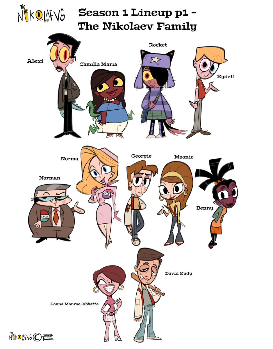 IssaRobbortR's tweet photo. updated nikolaevs lineup :) #TheNikolaevs #IndieAnimation https://t.co/WMKOD53Op5