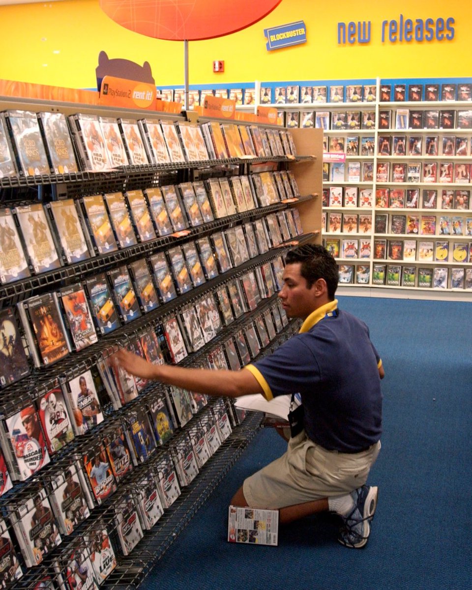FoxNews's tweet photo. Remember when Friday nights meant walking the aisles of Blockbuster, picking out a movie and hoping your favorite wasn't already rented?

On this day in 1985, the first Blockbuster opened in Dallas, Texas, kicking off a video rental phenomenon that became a staple of American life.

The store launched with roughly 8,000 VHS tapes and eventually grew into a worldwide entertainment giant, before streaming and changing technology helped bring the Blockbuster era to an end.

Today, only one Blockbuster store is still standing.

Swipe through the iconic Blockbuster era.