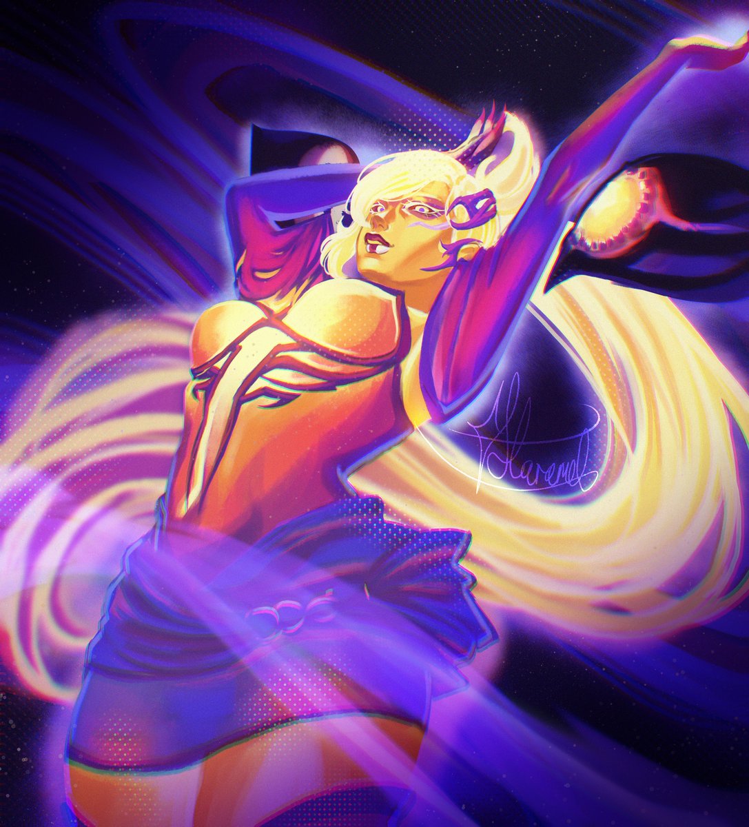 Sstaramel's tweet photo. So I think we all know who absolutely stole the show in the #kdafirestarter MV

#KDA #kaisa https://t.co/3meQQiKYml