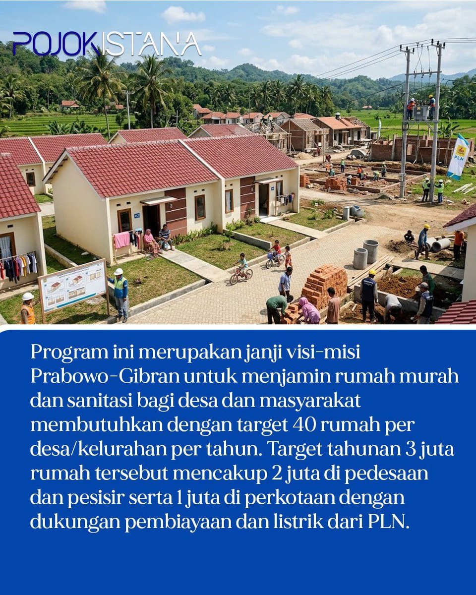 MAKsahang's tweet photo. Realisasi Program 3 Juta Rumah yang mencapai 324.213 unit per Juni 2026 menjadi langkah nyata dalam memperluas akses masyarakat terhadap hunian yang layak.
#PrabowoGibran #Program3JutaRumah #HunianLayak https://t.co/itkEedXl3R