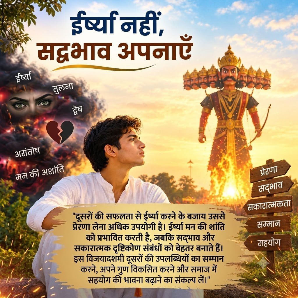 Parvind17195893's tweet photo. पूज्य Sant Shri Asharamji Bapu जी बताते हैं कि विशालकाय रावण और उसके राक्षसों को रीछ-बंदर हरा सकते हैं, तो हम अपने भीतर के काम, क्रोध और अहंकार रूपी रावण को क्यों नहीं हरा सकते?
Happy Dussehra
#VijayaDashami https://t.co/QK9XMETrm6