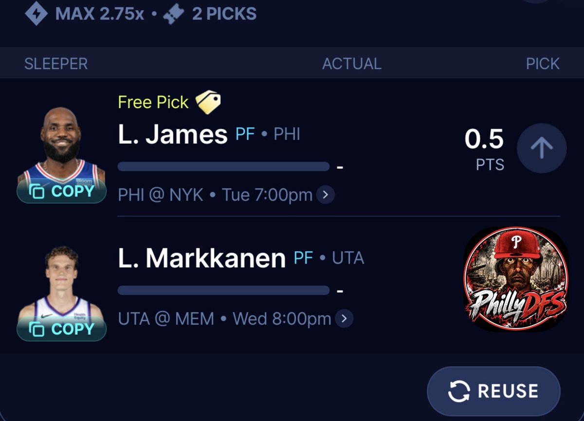 Philly_DFS's tweet photo. THE NBA IS BACK TOMORROW 😈 

10 ❤️ and I’ll post my pair for LeBron James to score 1 point!

#PrizePicks | #Sleeper | #DailyFantasy https://t.co/LogdhrrSSe