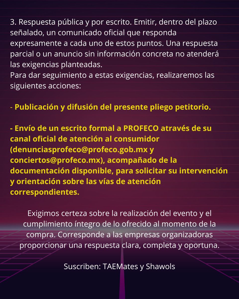 Maeriilee's tweet photo. solicitud de información sobre el concierto de Taemin en CDMX

@ZepedaBros

@Tixr_

@AtencionProfeco

@Profeco

@Taemin_Xoalsox_

@TAEMIN_STAFF

#NeedAnswersNow_Liminal_CDMX
#RespectTAEMates
#Claridad_Liminal_TAEMIN_CDMX
#LaInformaciónEsUnDerecho https://t.co/QZLJWQdZLw