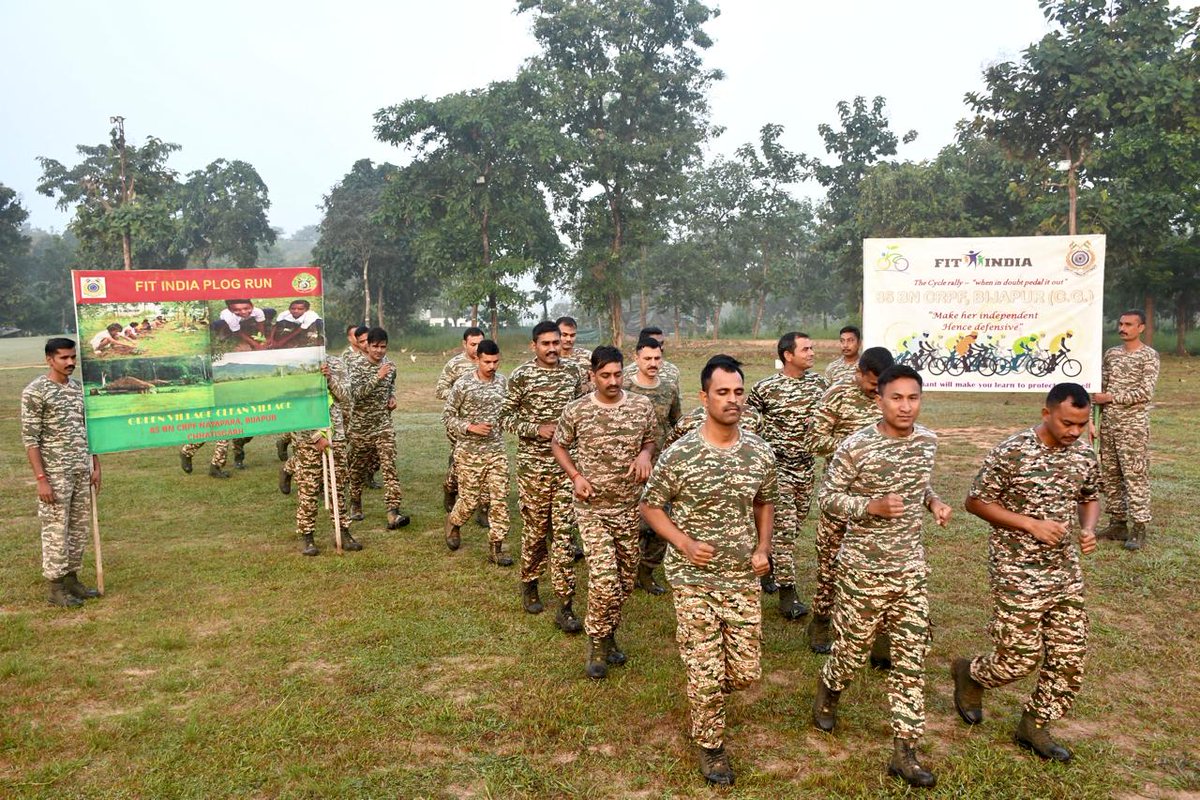 85BNCRPF's tweet photo. #FitIndiaFreedomRun7         
Fitness ki dose adha ghanta roz under fit  india freedom run 7.0  conducted on 20/10/26 at HQ 85 Bn Bijapur. https://t.co/BOvh94jWGR