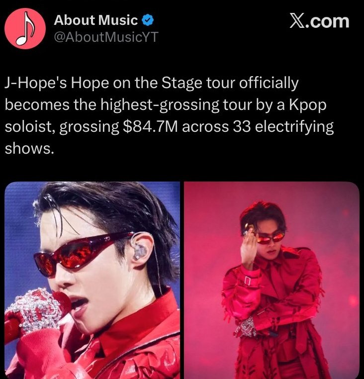 justme328's tweet photo. J-hope still holding the record for highest grossing tour by K-soloist in history https://t.co/dij3HFWW7Z