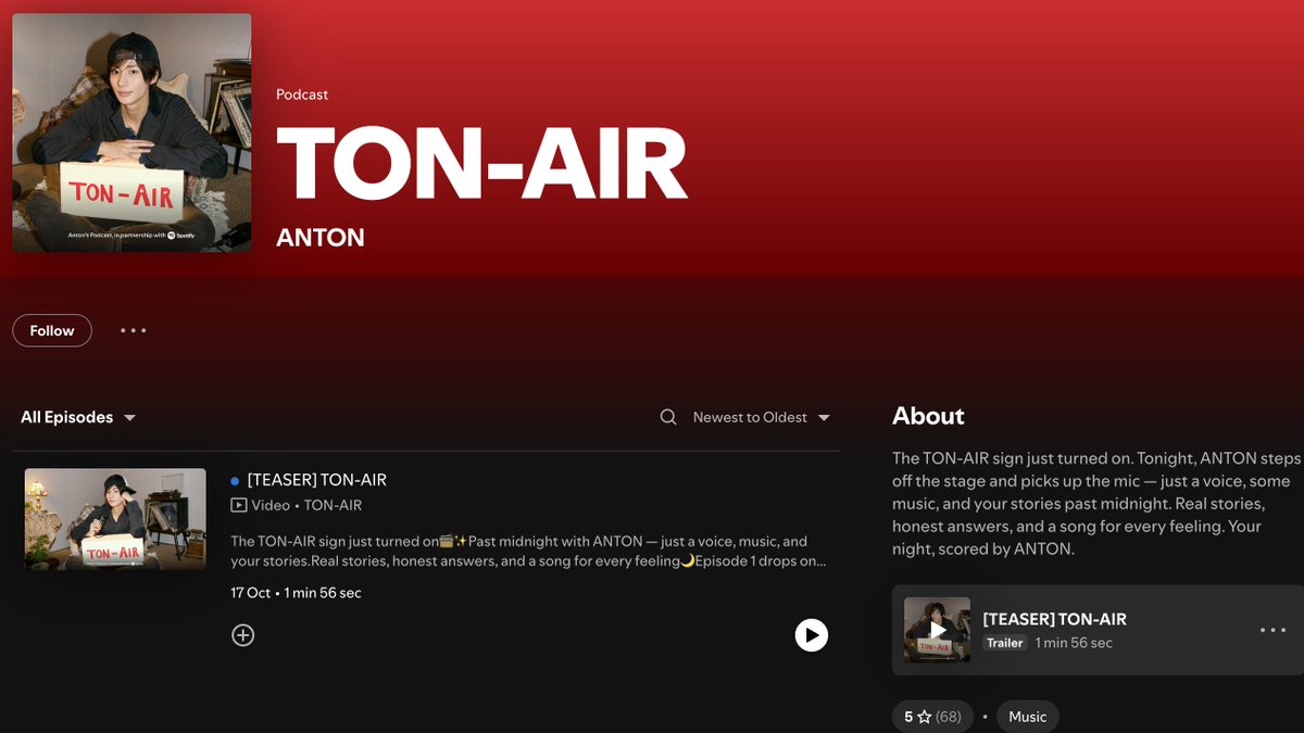kooksapplebloom's tweet photo. #TON_AIR by Anton will be dropping soon! 1st ep in Spotify for free no need premium account!

use these tags pleaseee <3
 #ANTON #앤톤 #톤에어  
ANTON and TON_AIR!  A TON TO SAY ON TON AIR #TON_AIR_EP1 #집쭝_톤에어시간 https://t.co/HKOZCuJvU9