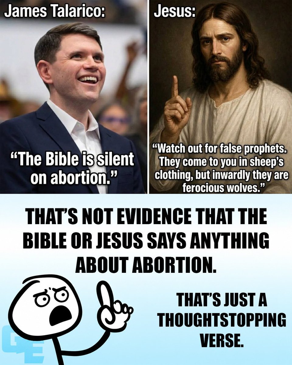 GodlessEngineer's tweet photo. Biblical theology offers far more support for life beginning at first breath than for life beginning at conception.

Don't let thought-stopping tactics work. https://t.co/rBommT28QG