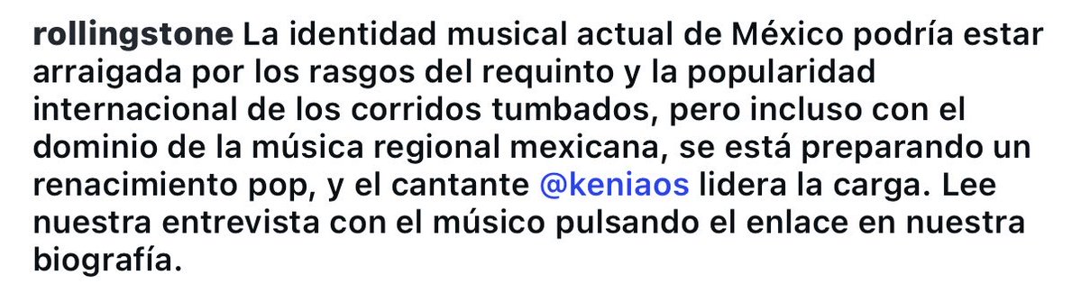 Isaac_Os01's tweet photo. Rolling stone reconoce que Kenia os es la cantante que lidera la carga en el pop mexicano y latino #keniaos #RollingStones https://t.co/WnnYRhTCpK