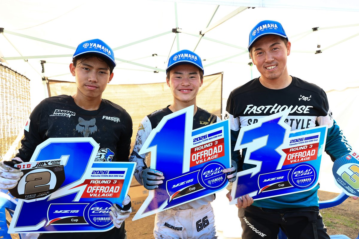 yamaha_race's tweet photo. │◤フルグリッド◢│ 達成！

全日本モトクロス選手権 第8戦「TOKIO INKARAMI Super Motocross」で、『YZ125 BLU CRU CUP』が併催。

10代の🌱若手ライダー16名を含む30台がエントリー。
世代やキャリア、🌏国境も超え、ライダーたちが #YZ125 で激闘を繰り広げました。

🏆優勝は🗽アメリカでもレース活動を行う永澤匠真選手（15歳）
🥈2位にはタイ出身のKittipith PRAWANRAM 選手（16歳）
🥉3位は元A級ライダーの君山竜選手（36歳）

ライダー人口やレース数が徐々に減少する中で、フルグリッドを達成できたことに大きな意味を感じています！

＿＿＿＿＿＿＿＿＿＿＿＿
YZ125 BLU CRU CUPとは？？
￣￣V￣￣￣￣￣￣￣￣￣
全日本や世界へ🪶羽ばたこうとする🌱若手ライダーの応援を目的に、MFJ （日本モーターサイクルスポーツ協会）、ヤマハ発動機販売、ヤマハ発動機が🤝協力して企画・開催するレース！

大会レポート
🔗 https://t.co/uWENi0UCTM 
#YamahaRacing #BLUCRU #YZ #YAMAHA