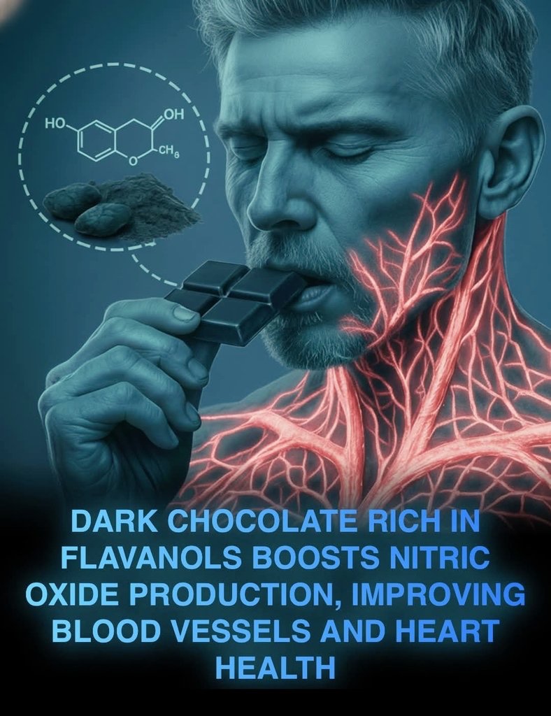 NextScience's tweet photo. A daily dose of dark chocolate lowers blood pressure and protects arteries.

A large review led by researchers at the University of Surrey suggests that flavan-3-ols—natural compounds found in tea, cocoa, dark chocolate, apples, and grapes—can modestly lower blood pressure and support vascular health. Analyzing data from 145 randomized controlled trials, the team found that regular intake of flavan-3-ol–rich foods led to meaningful reductions in blood pressure, particularly among people with elevated or high readings. In some participants, the magnitude of blood pressure reduction was comparable to that achieved with certain blood pressure medications, underscoring the potential of diet as an adjunct tool in cardiovascular prevention and management.

Beyond blood pressure, flavan-3-ols were shown to improve endothelial function, enhancing the performance of the inner lining of blood vessels independently of any change in blood pressure. This suggests broader cardiovascular benefits, such as better regulation of blood flow and reduced vascular strain. Lead author Professor Christian Heiss emphasized that while these findings are promising, flavan-3-ol–rich foods should not replace prescribed treatments or professional medical advice. Instead, modest daily amounts of tea, dark chocolate, apples, or cocoa powder may be a practical and enjoyable addition to a balanced diet, supporting heart health as part of an overall healthy lifestyle, especially in individuals at higher cardiovascular risk.

Reference
University of Surrey. (2025). Flavan-3-ols and blood pressure: Findings from randomized controlled trials. University of Surrey.