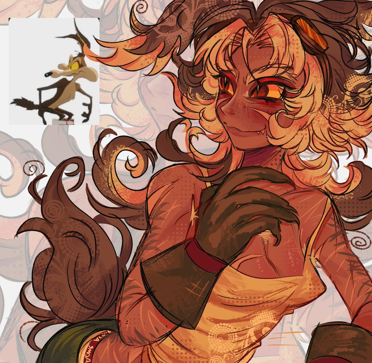 Usagivivy's tweet photo. I was just trying to draw her in the pose but got distracted 

#Wileecoyote #CoyoteVsAcme https://t.co/Tu2bv0PBGL