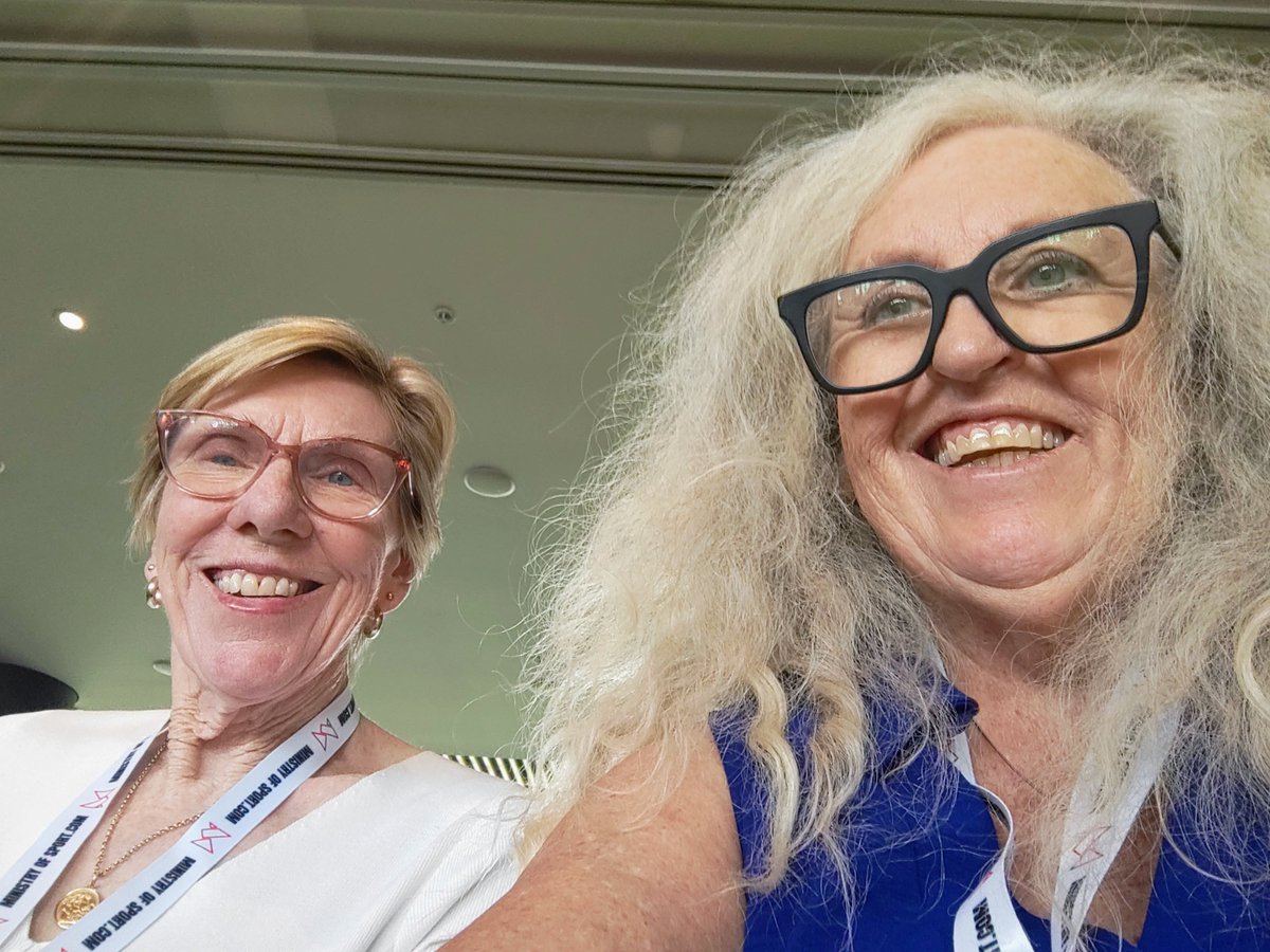 BOGperformance's tweet photo. Spending time with my wonderful friend @wendypiltz at the Women in Sport 26 conference at @Adelaide Oval. We are the oldest in the room &amp; have just heard that our brand &amp; social media is very important. I'm remember when Brand(y) was the pain from a wet tennis ball. https://t.co/y1cvzgiDfa