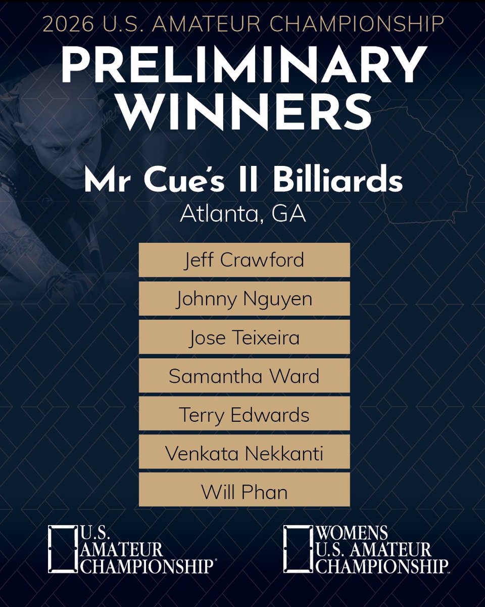 poolplayers's tweet photo. The countdown to Vegas is ON! ⏳🎱

We're excited to welcome these U.S. Amateur Championship qualifiers to Las Vegas next month!

Congratulations, and good luck on the championship stage! 🙌

#apapool #billiards #poolplayer https://t.co/Nu8AiqxHWk