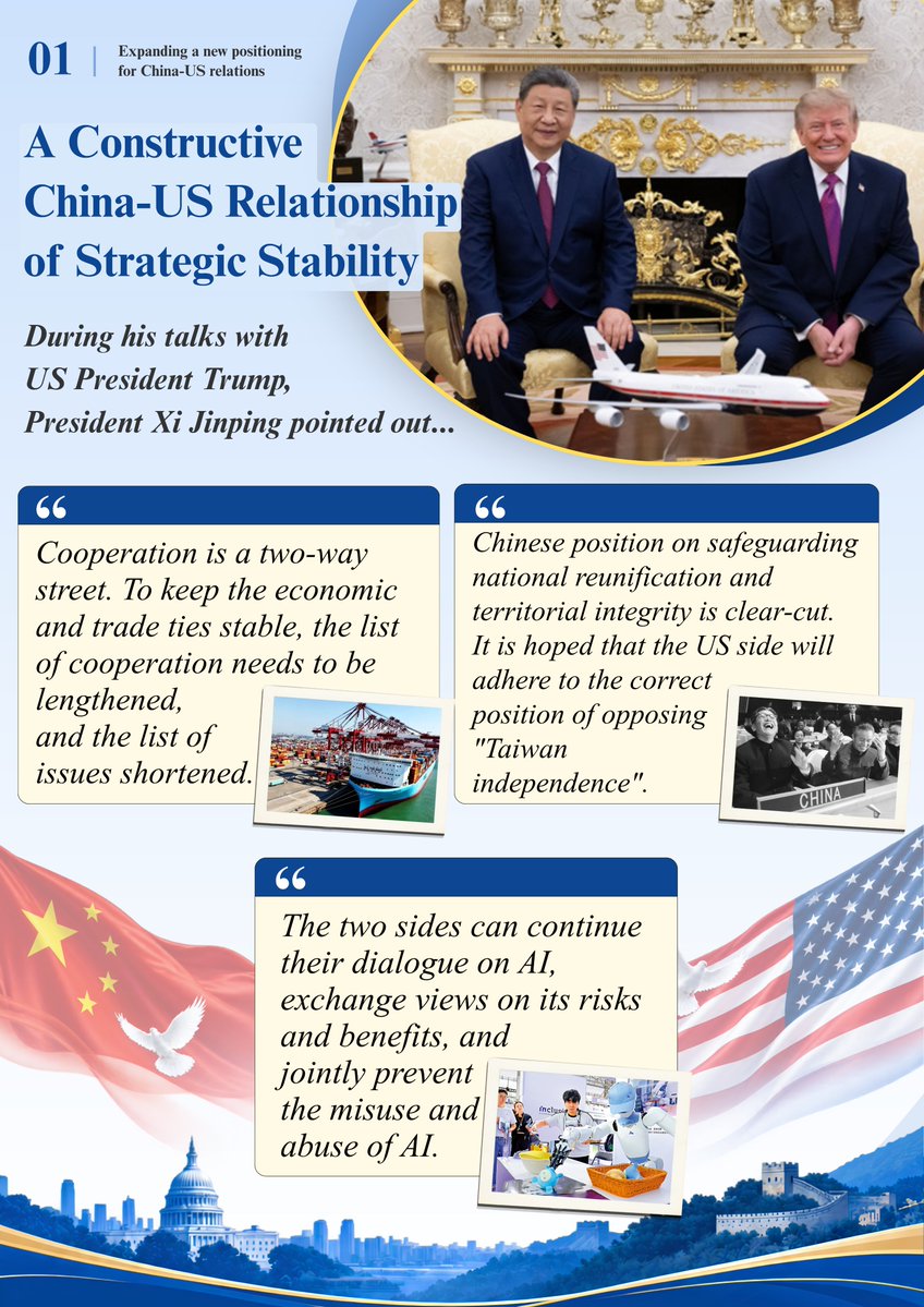 ConsulateSan's tweet photo. Cooperation is a two-way street. President Xi Jinping called for longer lists of cooperation and shorter lists of issues, reaffirmed China's position on Taiwan question, and encouraged dialogue on AI risks and benefits. https://t.co/5JTatoLFJy