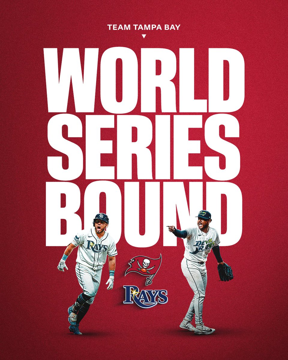 Buccaneers's tweet photo. Bring home the hardware, @RaysBaseball ⚾️🏆 https://t.co/gQtZeKF17F