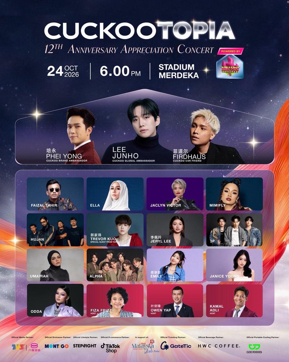 InsideMontigo's tweet photo. jangan cakap min tak payung!

kali ni min bagi 60 GENERAL ADMISSION TICKETS untuk CUCKOOTOPIA 😭

yes, ENAM PULUH. our biggest giveaway this year.

cara nak join:
- follow @InsideMontigo 
- like dan repost post ni
- comment siapa yang korang paling nak tengok dekat CUCKOOTOPIA

pemenang akan dipilih secara random.
📍 Stadium Merdeka
📅 24 October 2026
giveaway ends 22 October 2026 — dua hari lagii, cepat joinnn

*T&Cs apply.