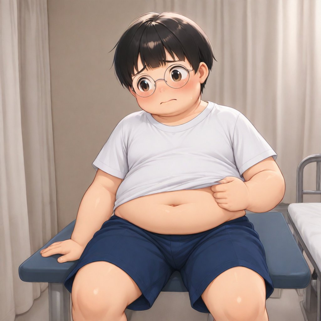 2h0ta10ve's tweet photo. 眼鏡の子がベッドに座ってこちらを見ている。 #ショタ #ぷにショタ #デブショタ https://t.co/sYzLALATtA