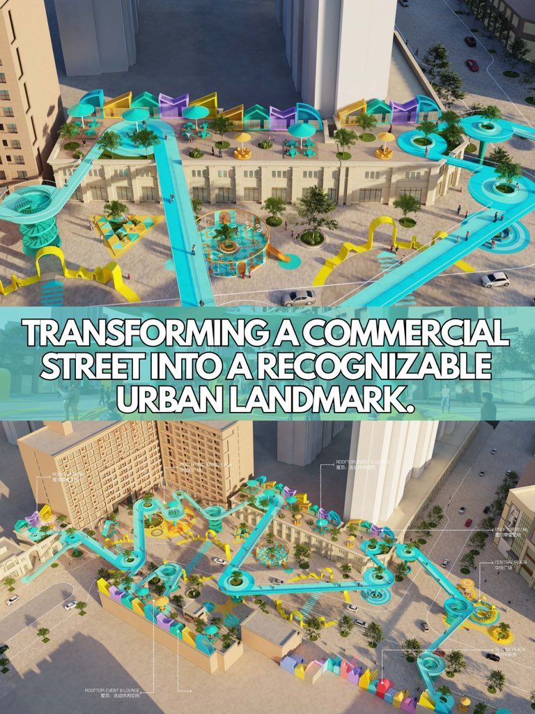 100architects's tweet photo. Why limit public space to the ground?
Elevated parks, rooftop connections, and playful streets. A different way to experience the city.
#100architects #UrbanDesign #Architecture #PublicSpace #FutureCities https://t.co/mDFMg41z4W