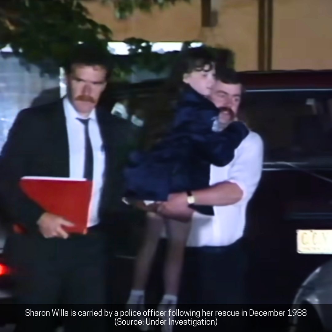 case_file's tweet photo. 5. Police sketch depicting the bedroom of the suspected Mr Cruel house, based on descriptions provided by victims 
6. Police sketch of Mr Cruel 
7. Crime Stoppers poster 
8. Sharon Wills is carried by a police officer following her rescue in December 1988 https://t.co/sPlWNsd8ol
