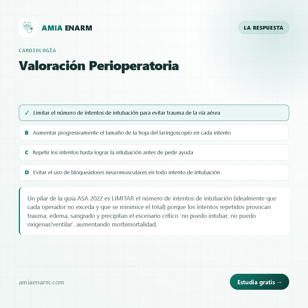 AMIAHealthTech's tweet photo. 🩺 Valoración Perioperatoria — ¿cuál eliges?
Desliza para ver la respuesta y el porqué.
#amiaenarm #amiahealthtech #ENARM https://t.co/8x71mOKVnC