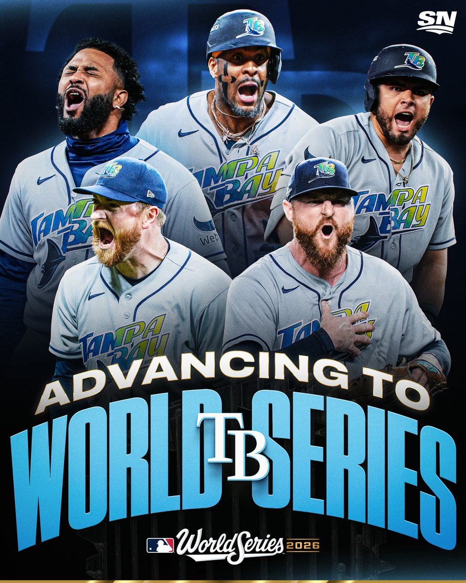 Sportsnet's tweet photo. THE RAYS ARE HEADING TO THE WORLD SERIES FOR THE THIRD TIME IN FRANCHISE HISTORY 😤 https://t.co/1C6tQGRvcQ