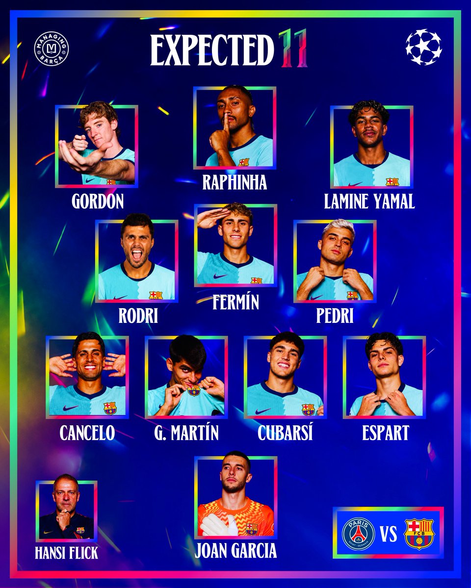 KUMUHANDAA's tweet photo. 🚨💣 BREAKING: FC Barcelona iriteguye guhangana na PSG muri UEFA Champions League kuri uyu wa Kabiri! 🔵🔴🏆 Lamine Yamal na Raphinha ni bamwe mu bakinnyi bitezweho gufasha Barça muri uyu mukino ukomeye. 🔥⚽

⚠️ Abakinnyi bazabanza mu kibuga bazemezwa mbere y’umukino.
#fcb https://t.co/zdzahPjoWN