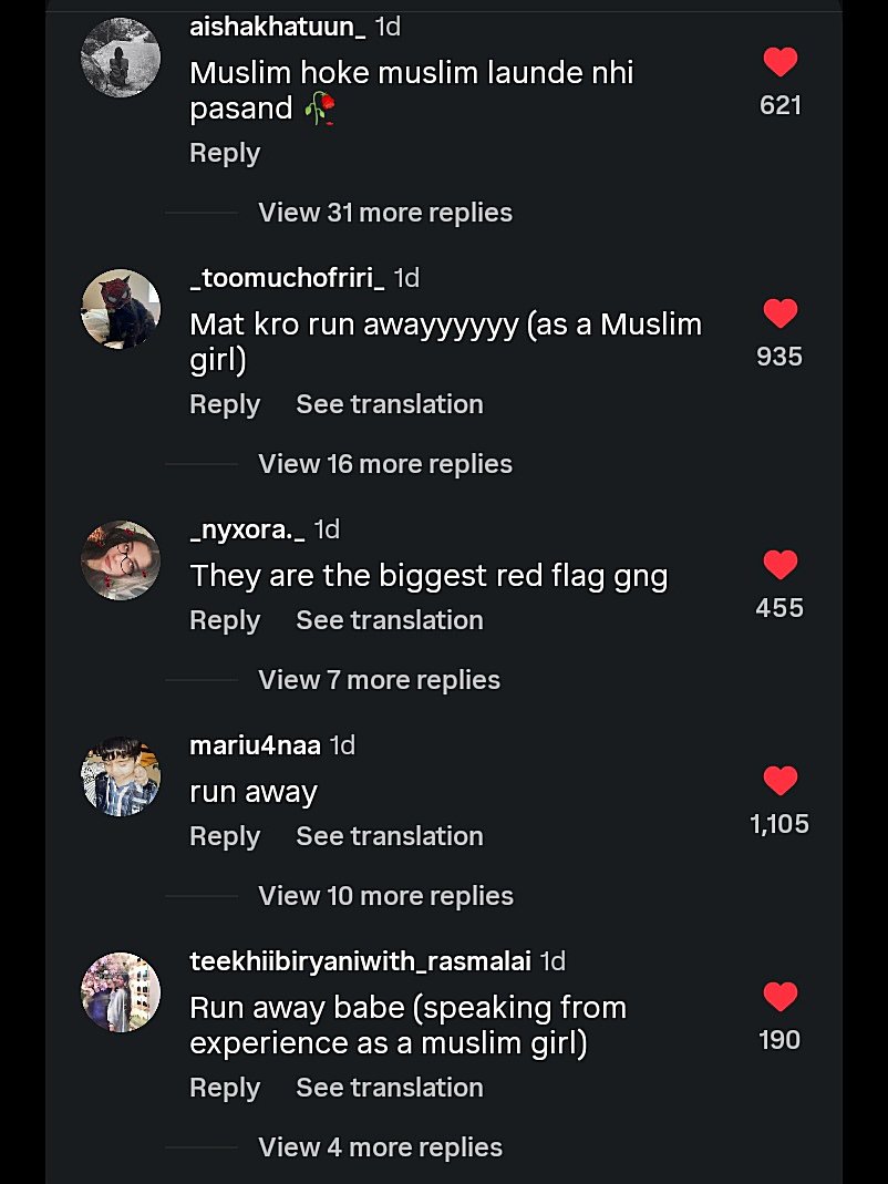 arfxh_'s tweet photo. nimisha deserved it!! whenever a hindu girl gets into relationship with a muslim guy, muslim girls warn that girl, she ignores it and later gets gang raped, blackmailed, pics shared, trafficked, murdered.

also, muslim women don't enter garba with bad intentions, muslim men do. https://t.co/OkozLm4ApZ