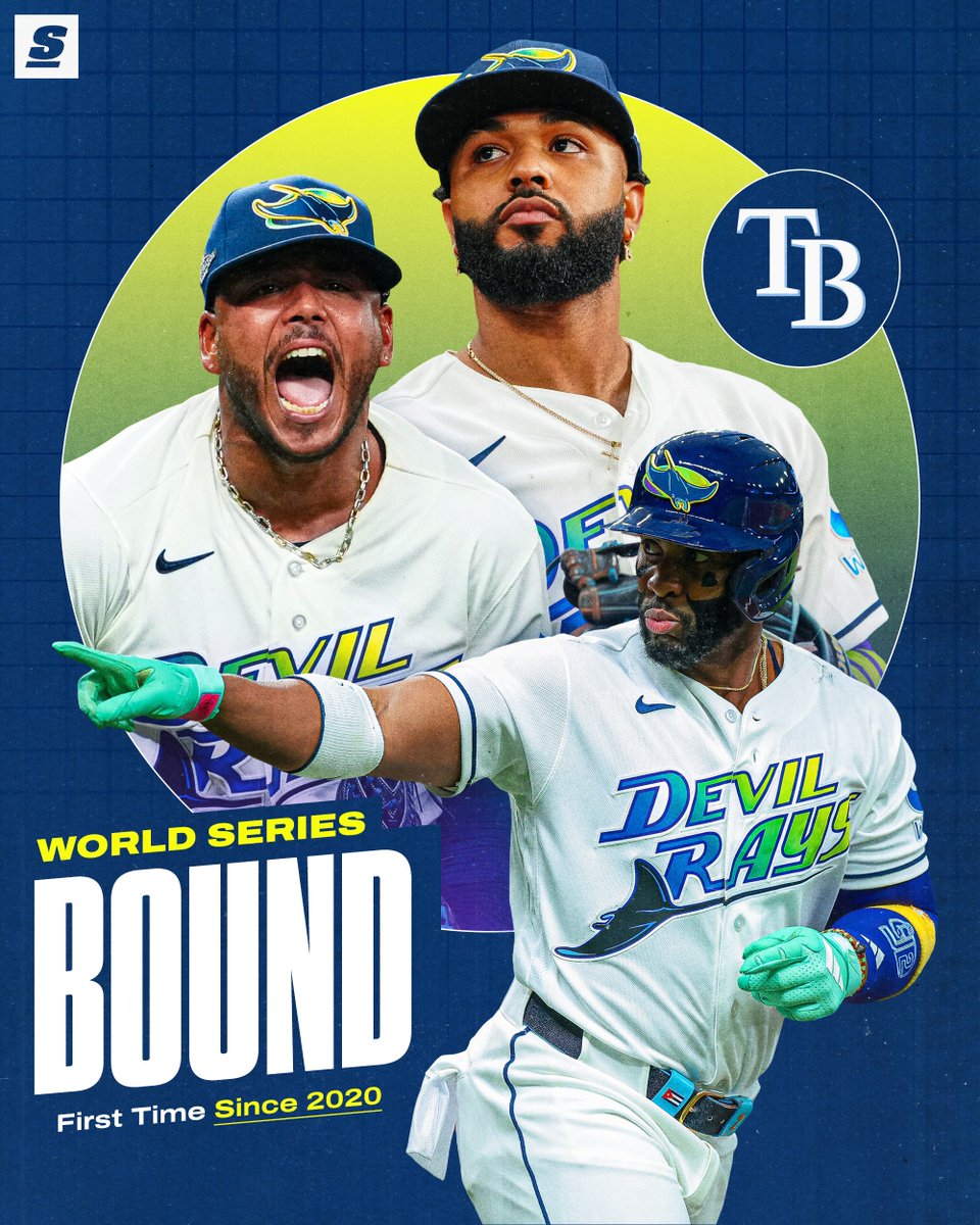 theScore's tweet photo. THE RAYS HAVE PUNCHED THEIR TICKET TO THE WORLD SERIES! 🎟️ https://t.co/k6hjNB5nUj