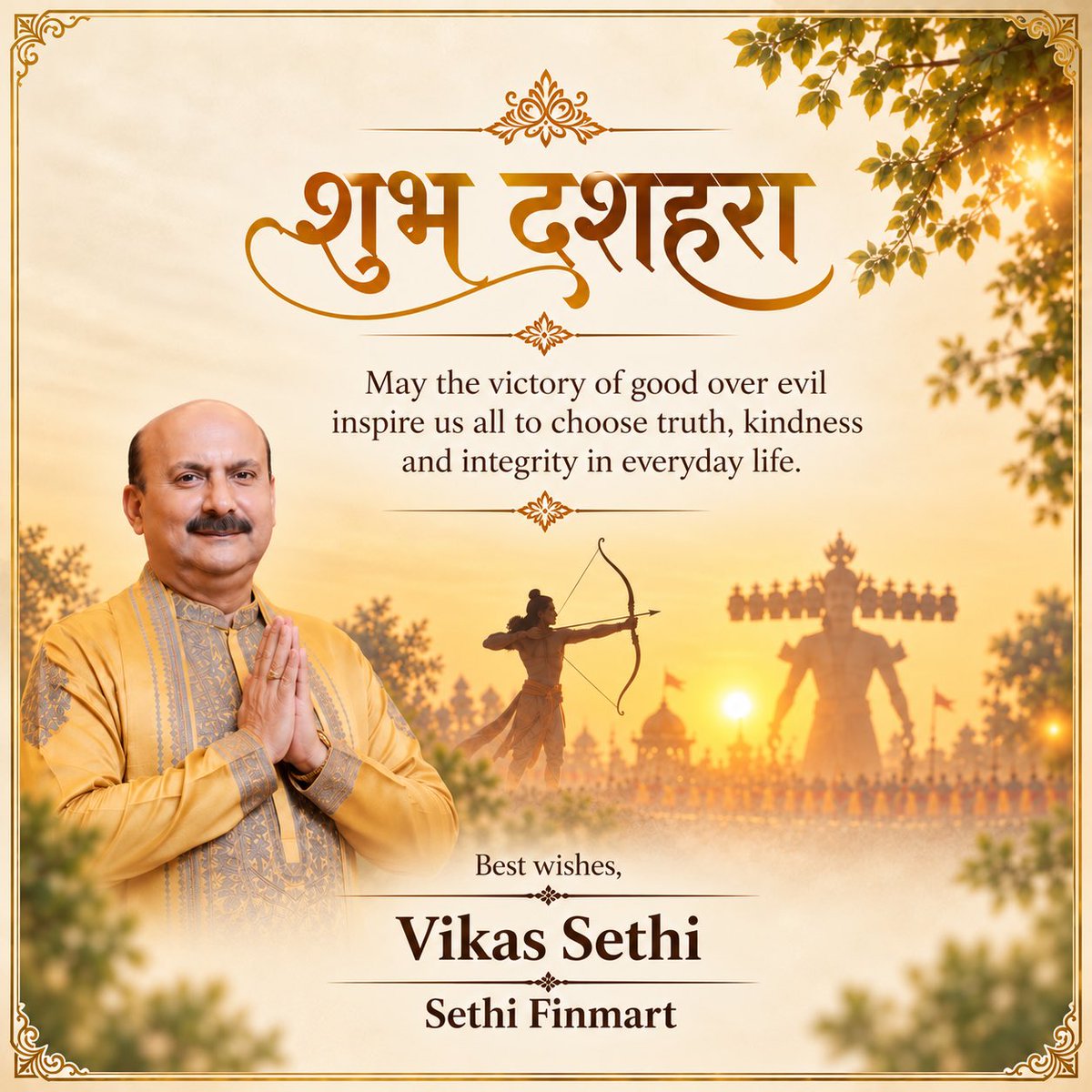 vikassethi_SF's tweet photo. 📈 May your portfolio prosper, wealth compound, and every investment triumph over volatility! 🪔
✨ शुभ दशहरा!
#HappyDussehra #Vijayadashami #WealthCreation #Compounding #SethiFinmart https://t.co/tFBpVISkdu