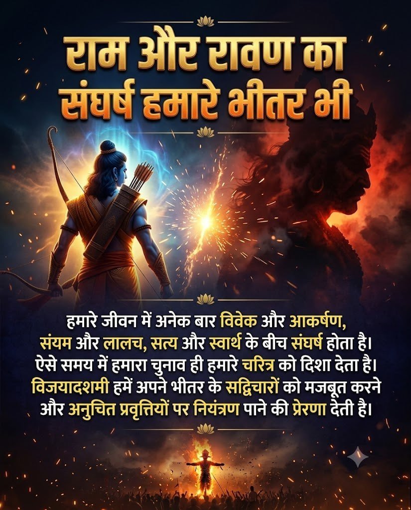 Rajeev073851825's tweet photo. @AmdAshram Sant Shri Asharamji Bapu says that on the eve of #VijayaDashami, we should do Shubhsankalpa for victory on our own evil thinkings &amp;  to do Meditation, Bhagwan naam jap etc,  then we can pave our way towards God.
Happy Dussehra https://t.co/vWvE6Dipol