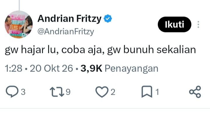 Swriyatrecs7's tweet photo. @Kristiankelvin8 @officialJKT48 @moshi2jkt48 Jot itu emang aneh, fans dengan emosi yg ga stabil begini dibiarin gitu aja, emg ga takut kalau lg dibilik mng amit2 terjadi sesuatu dengan membernya? Manusia dengan ketidak stabilan emosi itu bisa melakukan apapun tanpa mikir panjang loh jot. https://t.co/zNWItze6MQ