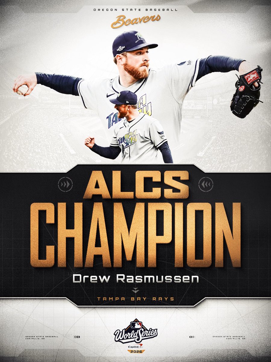 BeaverBaseball's tweet photo. .@Drew_Rasmussen_ is heading to the World Series, ready to square off with Pat Casey and the Brewers!

#GoBeavs https://t.co/xJBqjYYpJh