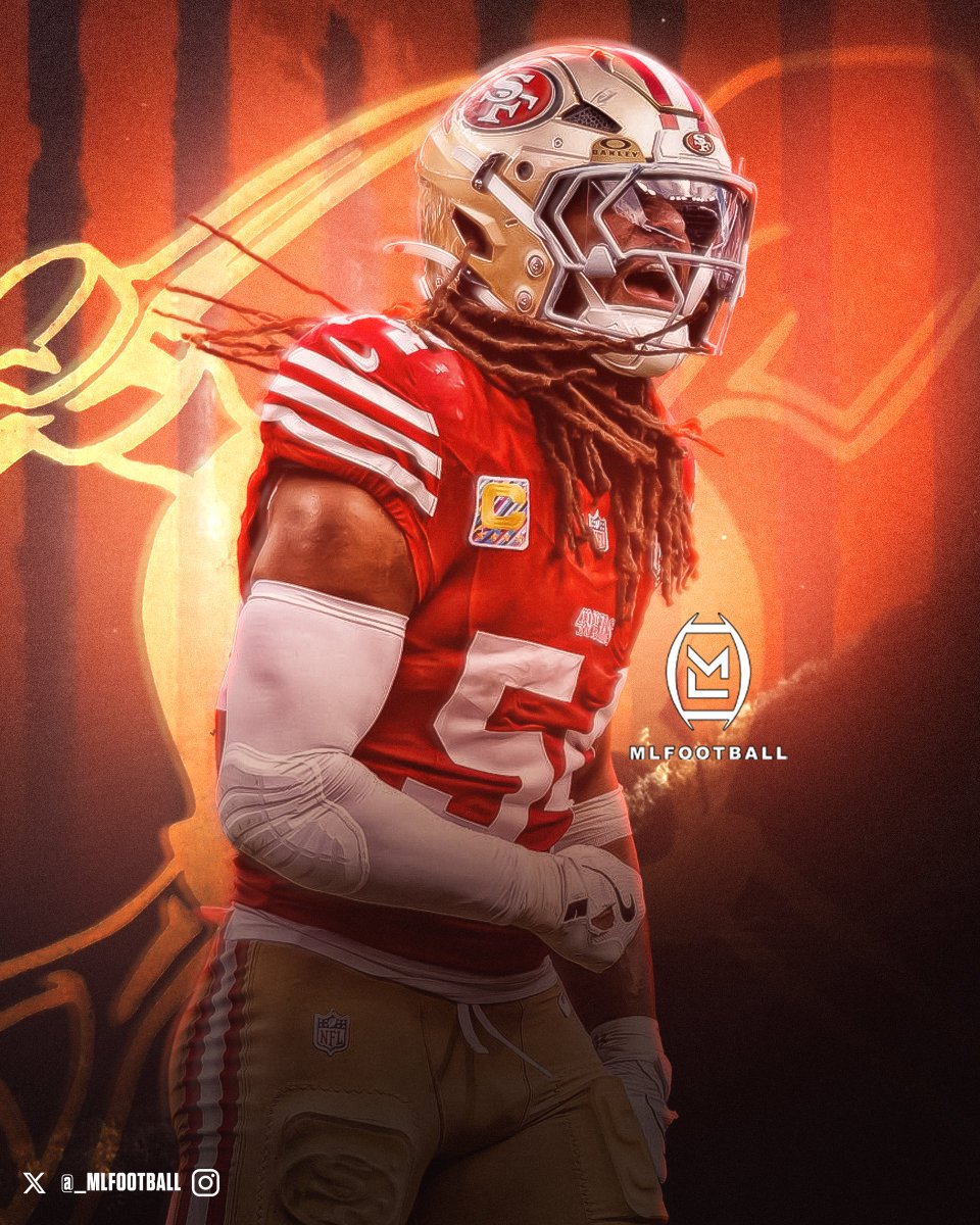 MLFootball's tweet photo. HALL OF FAMER: San Francisco #49ers superstar LB Fred Warner recorded his 1,000th career tackle tonight.

Warner is just the SIXTH player in #NFL history to record 1,000+ tackles, 10+ interceptions, and 10+ sacks before turning 30.

Fred joins an elite group:

• Ray Lewis
• Luke Kuechly
• Bobby Wagner
• Lavonte David
• Roquan Smith

ONE OF THE GREATEST LINEBACKERS OF ALL TIME.

🔥