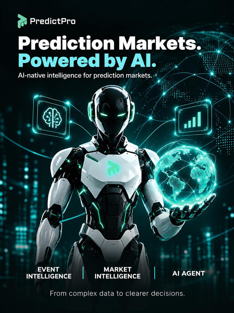 PredictPro_'s tweet photo. 🤖 Prediction Markets. Powered by AI.

Connecting real-world developments, market signals and AI analysis to help you see the bigger picture.

From complex data to clearer decisions.

#PredictPro #PredictionMarkets #AI #MarketIntelligence https://t.co/0SaQ63unzr