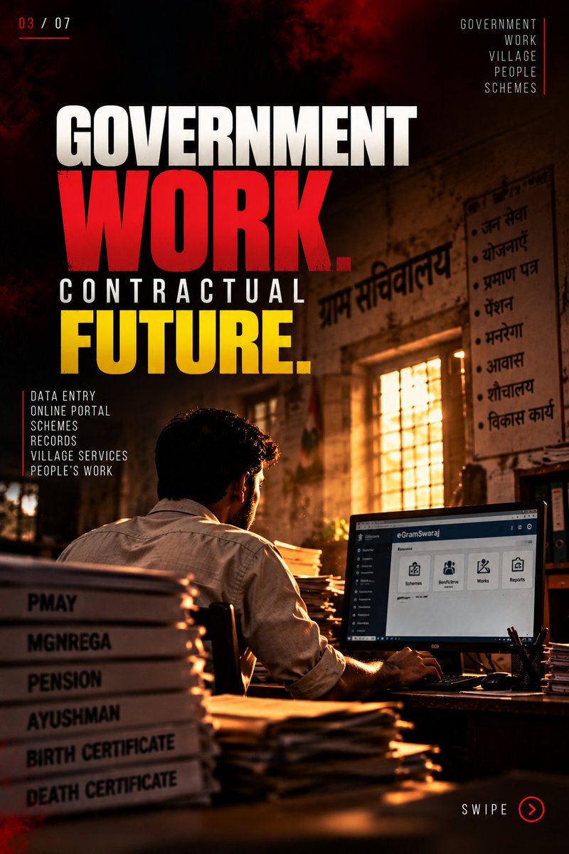 psunionup's tweet photo. 15 years of neglect. 57,000+ Panchayat Sahayaks ... Just ₹9,000 a month. It’s time to end Contract Ravan and demand dignity, fair pay and job security.

Justice For Panchayat Webseries Hero " Vikas " 💔

#UPkePanchayatSahayak https://t.co/zOsWVJRb9C