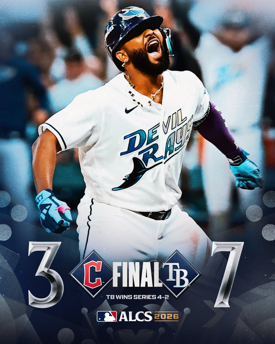 MLB's tweet photo. The Rays are heading to the World Series for the third time in franchise history! https://t.co/h09oPnkhNq