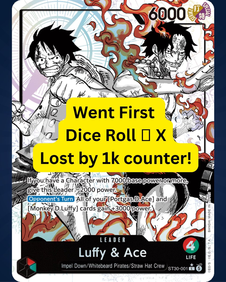 fudzchroni3050's tweet photo. Played B/Y Gecko Moria at locals last night! 3-1 not too bad I think I did well :)

🎲❎ 1⃣- Won        Boa
🎲✅ 1⃣- Won        Sanji &amp; Zoro
🎲✅ 2⃣- Won        Ace
🎲❎ 1⃣- Lost by 1k counter!    Ace &amp; Luffy https://t.co/s2yU2DIyWe