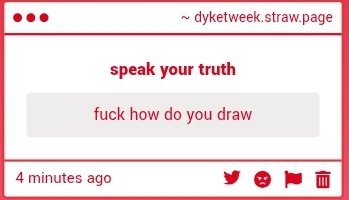 dyketweek's tweet photo. I don't know anon I'm so sorry https://t.co/r8NKlShils