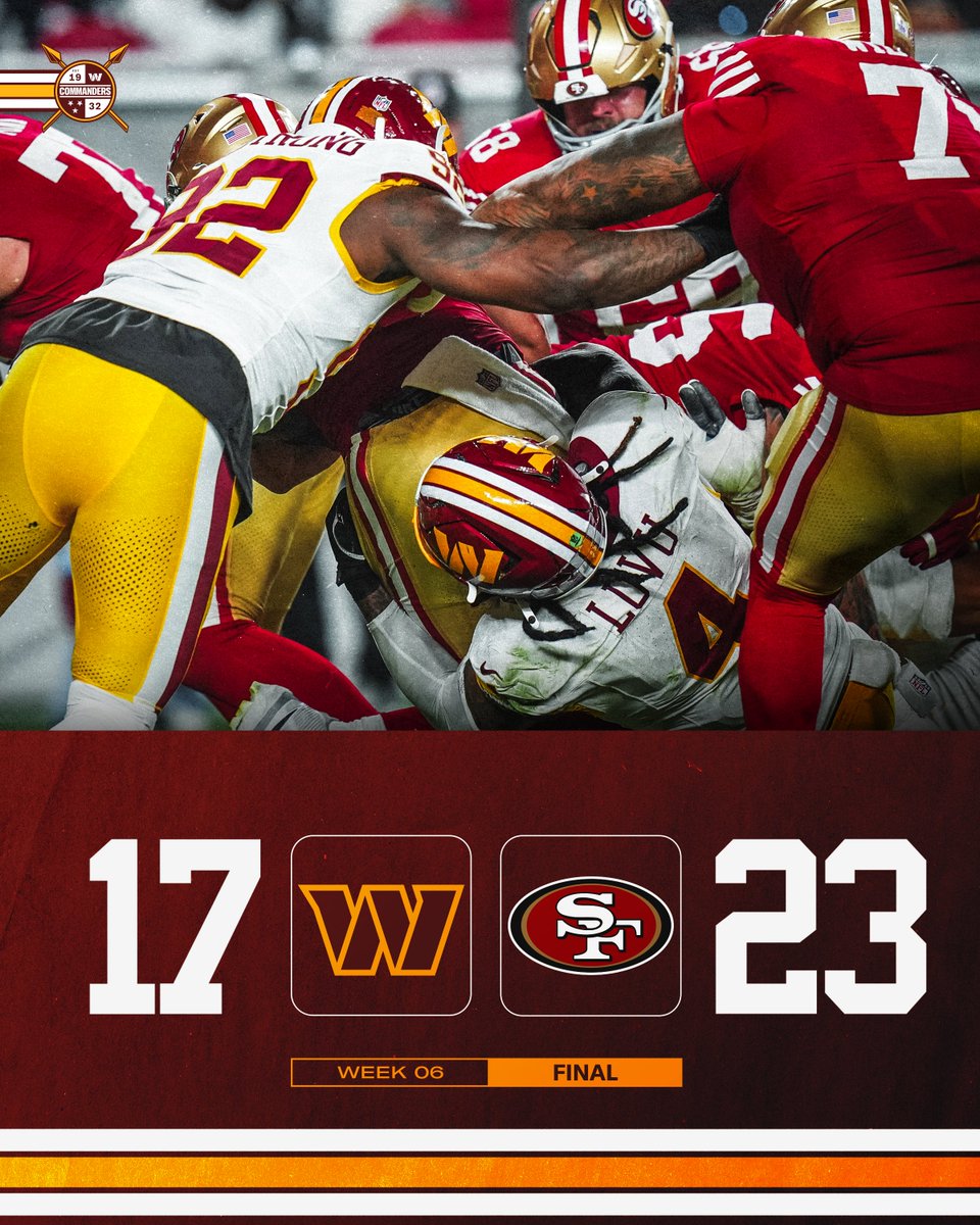 Commanders's tweet photo. Final from San Francisco https://t.co/e4g4qEKFL6