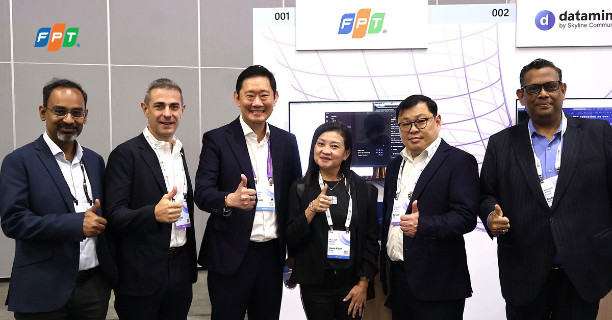 fpt_software's tweet photo. Thank you to everyone who joined us at @Microsoft AI Tour Singapore!
We’re delighted to share our Agentic AI vision and methodology, alongside flagship solutions like Flezi EMT, Sky Intelligence, and FPT Digital Foundry™, turning AI into scalable business value. https://t.co/JB9gBmrSTS