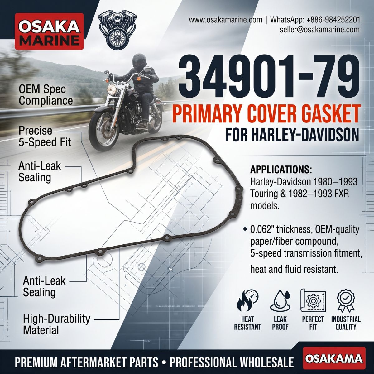 OsakaMarine's tweet photo. 🏍️ 34901-79 PRIMARY COVER GASKET FOR HARLEY-DAVIDSON 🔧

🔗https://t.co/bHgB7e6oVx

#HarleyDavidson #HarleyDavidsonParts #PrimaryCoverGasket #FXR #FXRS #SportGlide #MotorcycleParts #ClassicMotorcycles #AftermarketParts #WholesaleParts #OsakaMarine https://t.co/oHfkoqVSuU