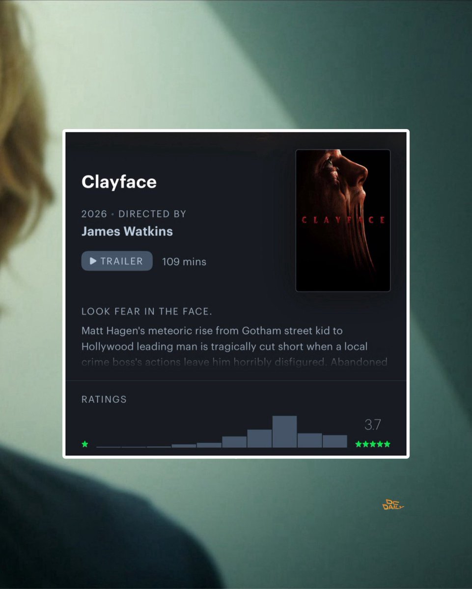 DCdaily's tweet photo. CLAYFACE debuts with a 3.7 rating on Letterboxd. https://t.co/wegBO6p0tM