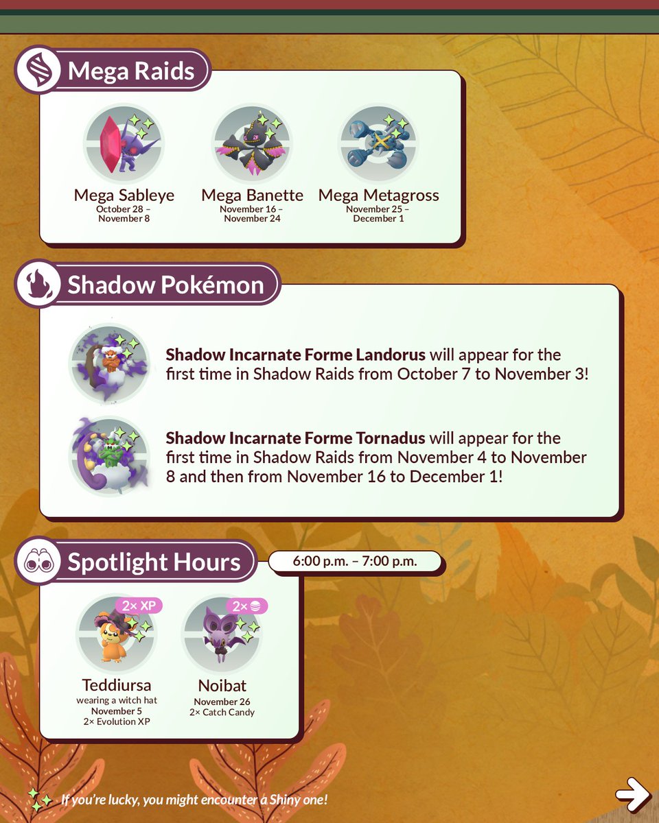 PokemonGoAppIN's tweet photo. Trainers, get ready to take a walk on the wild side in November with #PokemonGO! 🌄🤩

The content update for November is filled with adventures like GO Wild Area 2026: Global, Into the Wild, Twilight Wishes, and more! https://t.co/7V8Ifr0a1E