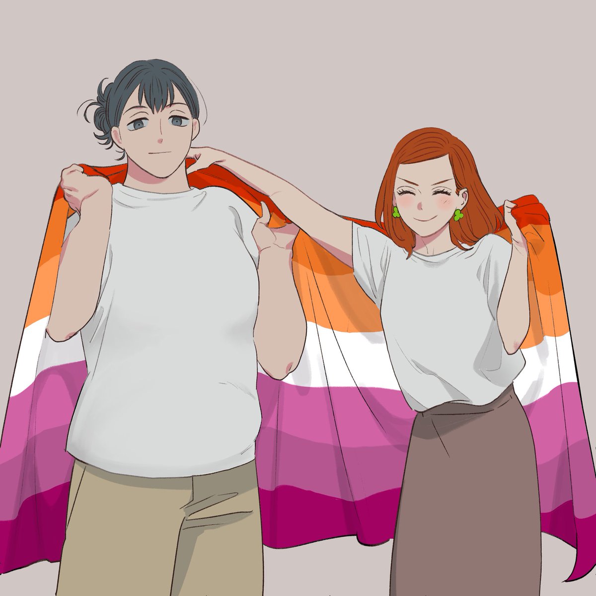 Funakounasoul's tweet photo. Dunno about BL, but Sakaomi Yuzaki, author of the GL "She Loves to Cook, and She Loves to Eat," has drawn a pic for pretty much every Pride month since 2022, and even supports the Miyagi Rainbow Parade coming up in a few days

Here's a small selection due to post limits~ https://t.co/Pqhk94TIiE