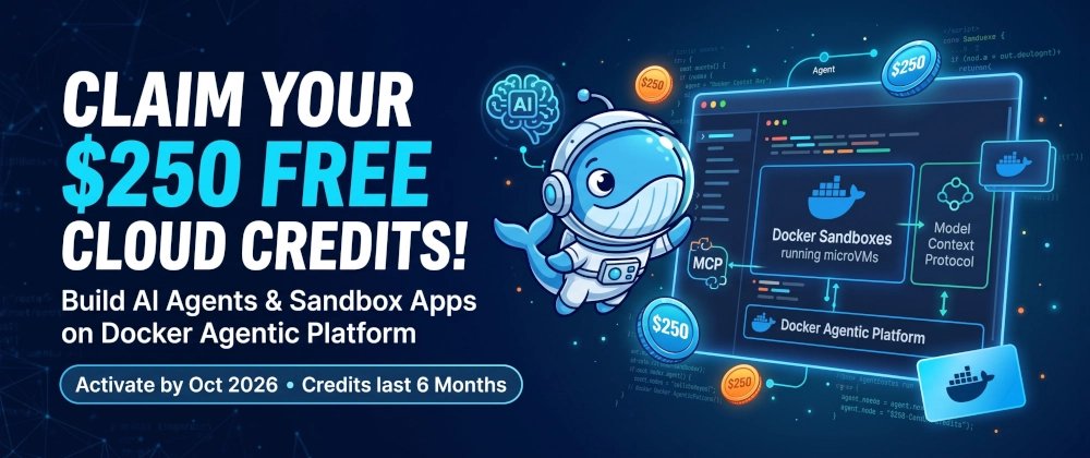 kernelKain's tweet photo. Docker is giving new users $250 in free Cloud Sandbox credits
Claim by Oct 31, 2026. Credits last 6 months. 

Credit card required; usage beyond $250 is billed.
https://t.co/wZIS3OwtaF https://t.co/asReu9pUG2
