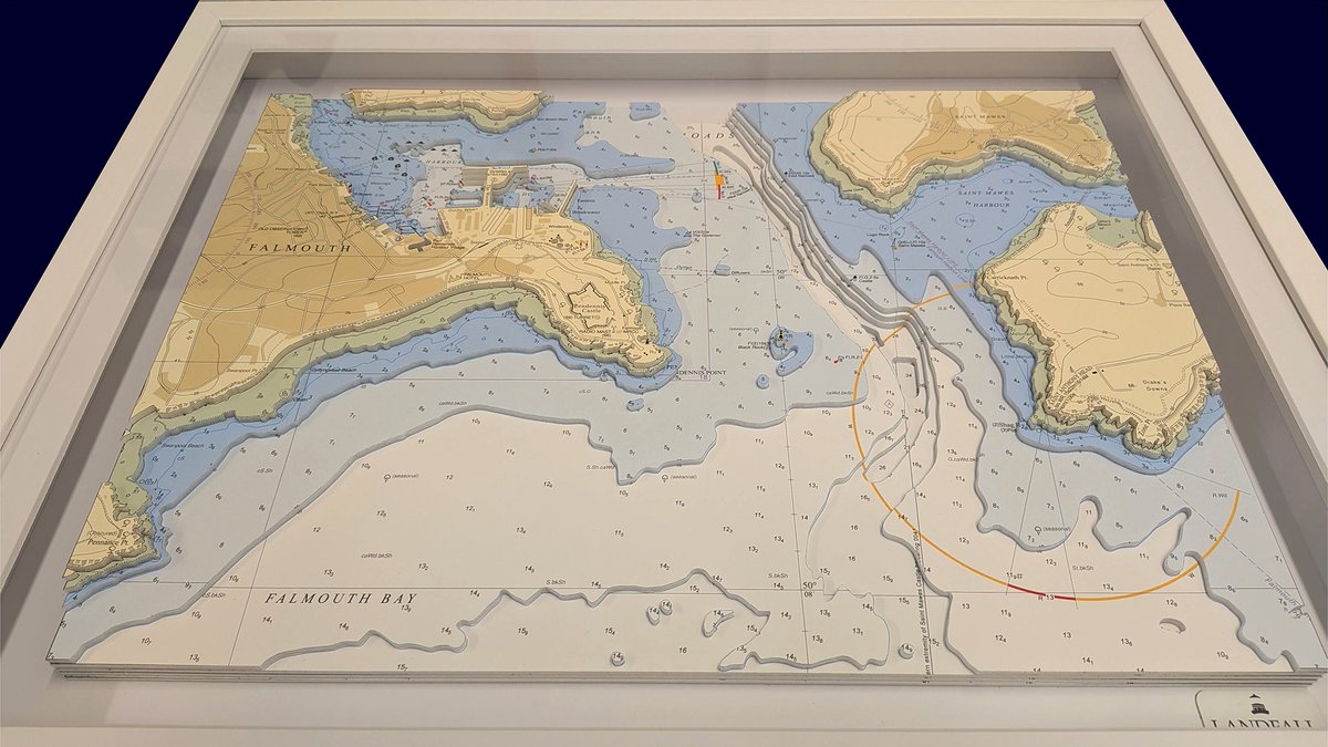 Landfall3DArt's tweet photo. ⚓ A little piece of Cornwall, handcrafted in Devon! This 3D nautical chart of Falmouth Harbour & Bay is hand-cut to reveal the coastline and underwater contours.
Have a special place in mind? Commission your own bespoke model at https://t.co/jq5VLPhuuq
#Falmouth #NauticalArt https://t.co/yk5oUM0lPB