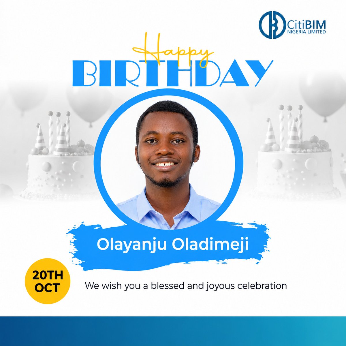 CitibimNG's tweet photo. 🎉 Happy Birthday, Olayanju Oladimeji! 🎂

Today, we celebrate you and wish you a wonderful year filled with growth, success, and greater achievements. May this new chapter bring you joy, fresh opportunities, and many reasons to be grateful. https://t.co/Ujl65OXCML